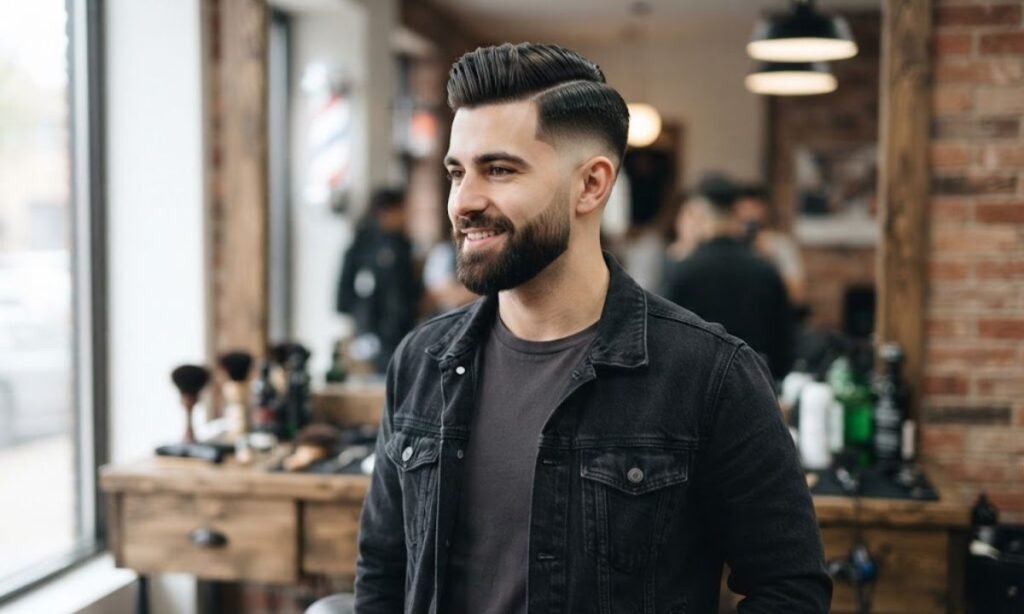 Classic Comb Over with Drop Fade